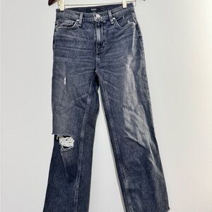 Hudson Remi Straight Crop Jeans Gray/light Black size 25 Women’s Distressed